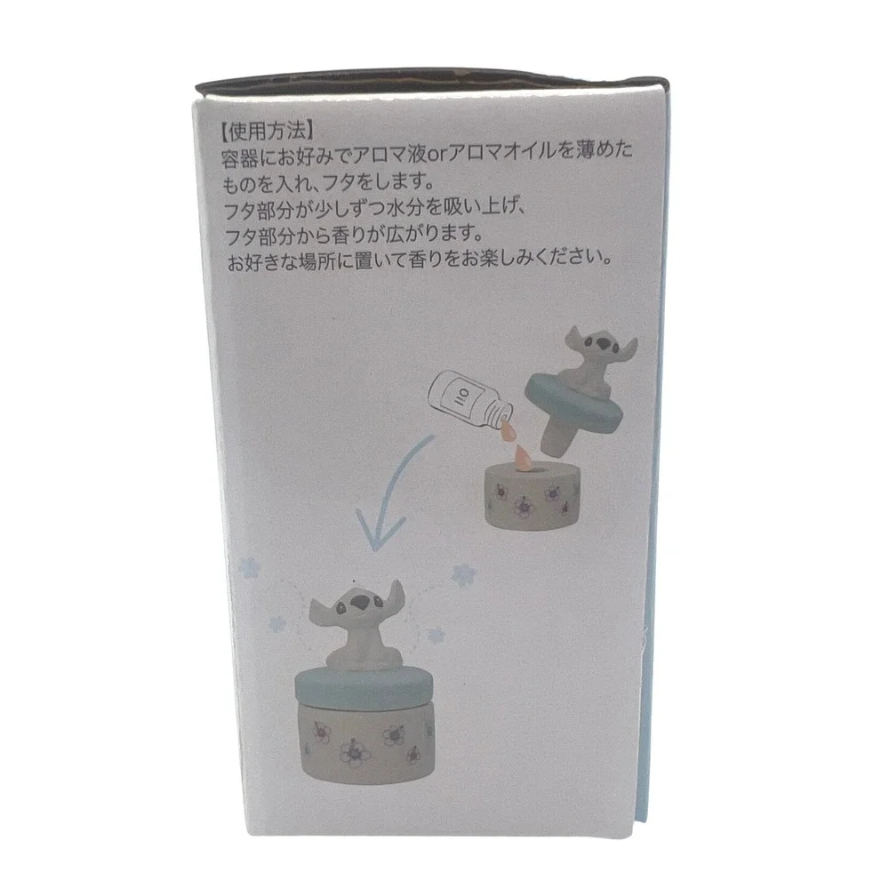 Disney‎ Stitch Aroma Pot Holder Ceramic Hibiscus Flower Blue Lid New